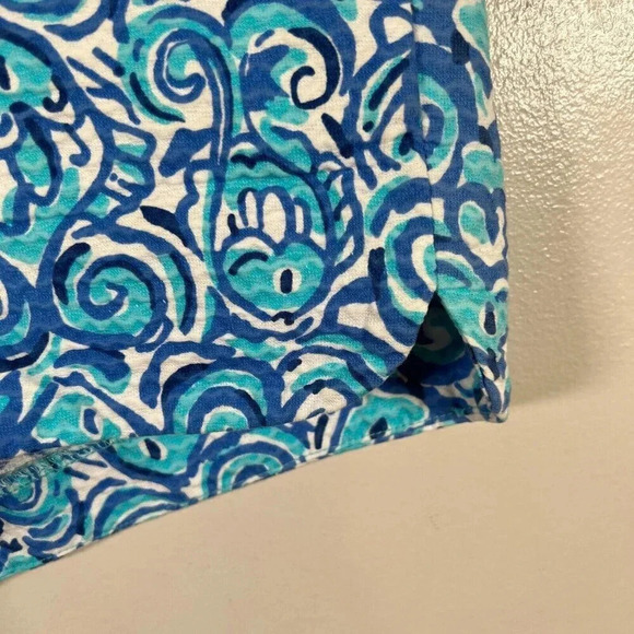 Lilly Pulitzer Adie Shorts Size 6 Chasing Tails Print Fish Blue Preppy Vacation - Picture 6 of 9